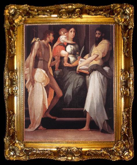framed  Rosso Fiorentino Madonna Enthroned between Two Saints, ta009-2